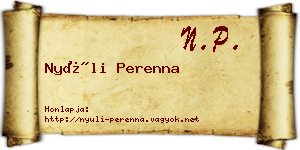Nyúli Perenna névjegykártya